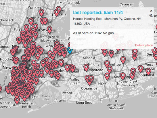 nyc gas map sandy