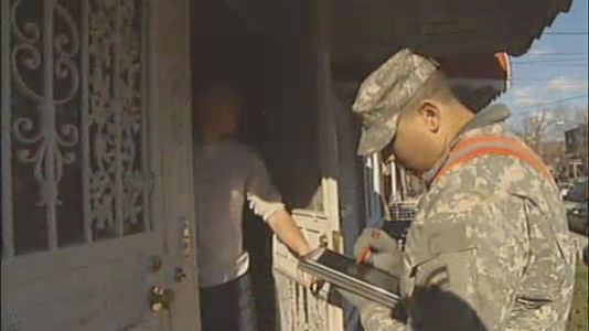 Door-to-door surveys conducted by about 100 members of the New York National Guard who have teamed up with numerous city, state and federal agencies. Image: NY1. 